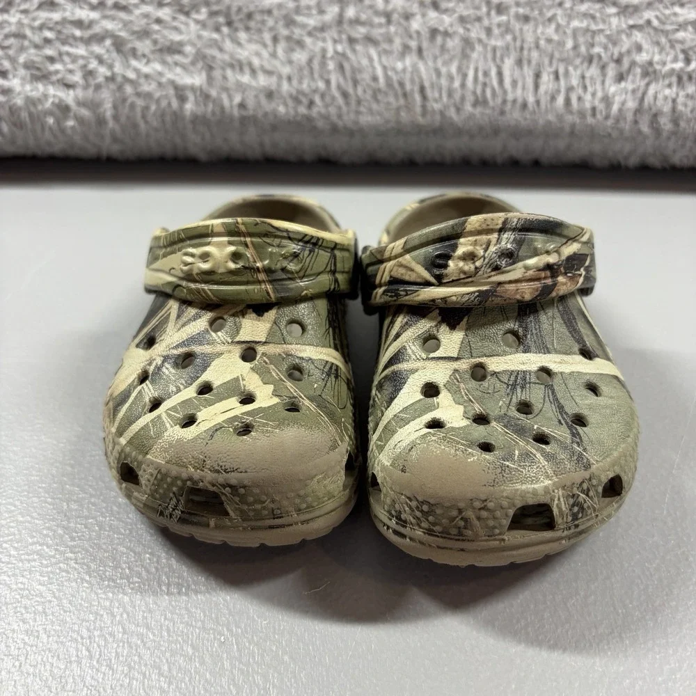 Camo Crocs Toddler 5C Waterproof Sandal Slip On Beach Water Shoes